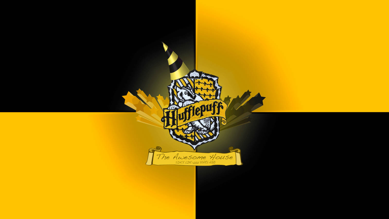 Hufflepuff Logo Black And Yellow Background