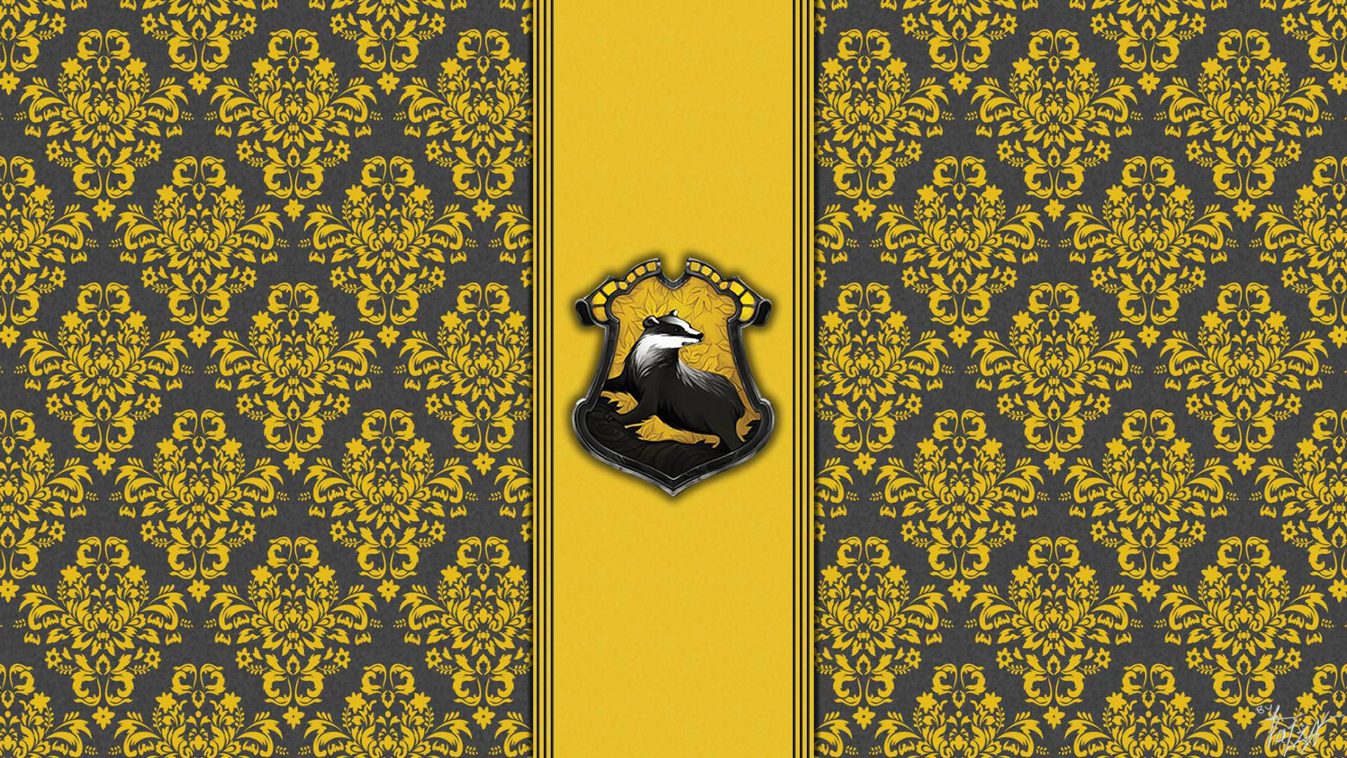 Hufflepuff Logo Royal Pattern Background