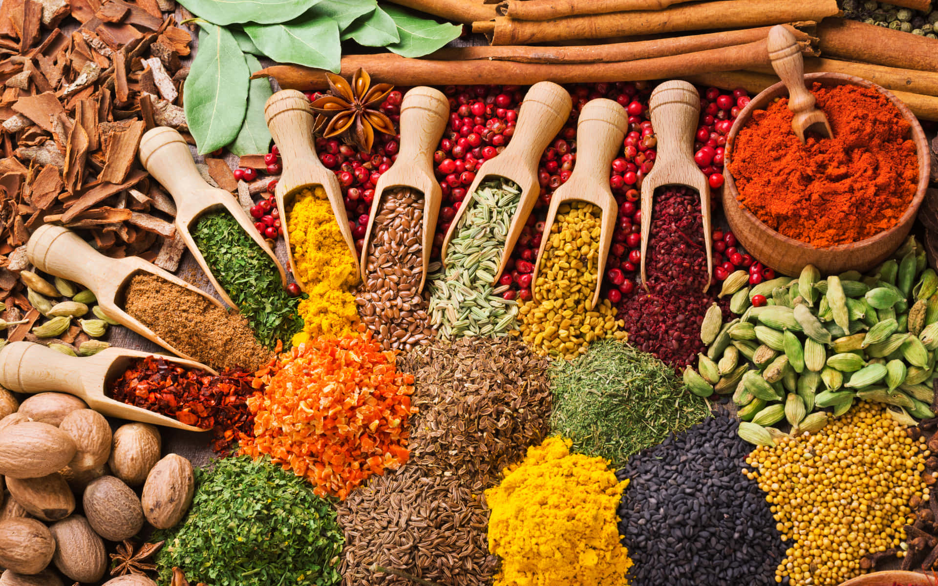 Huge Amount Of Colorful Spices