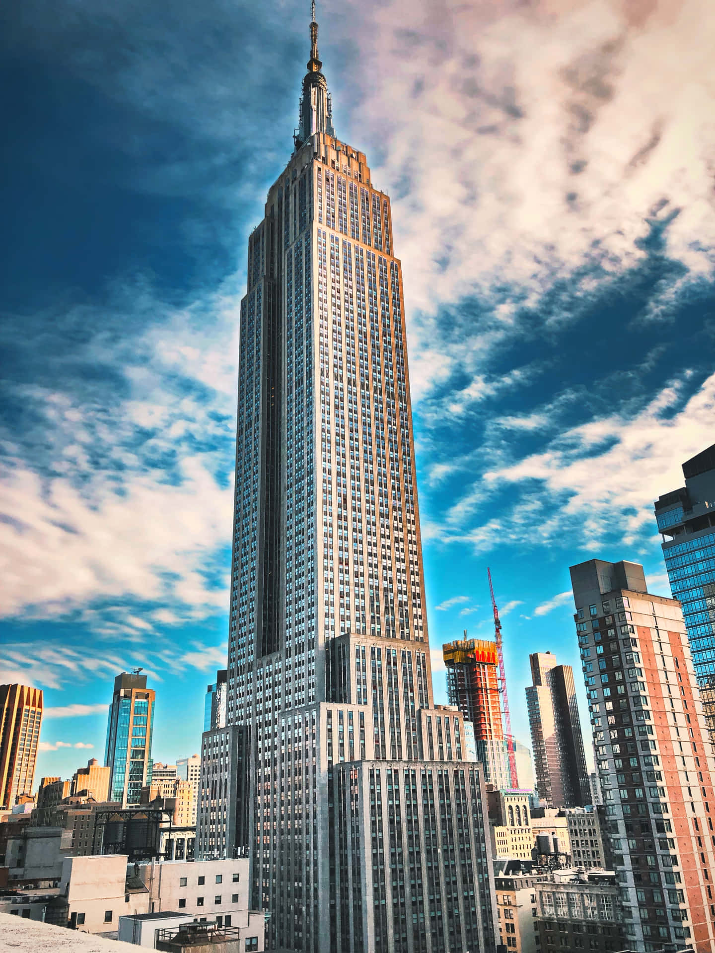 Huge Building In City Background
