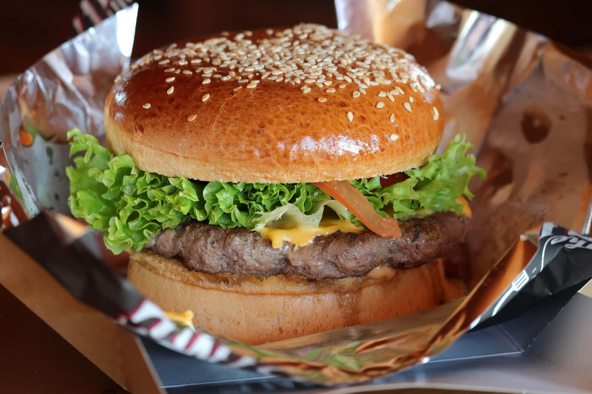 Huge Close-up Burger Background