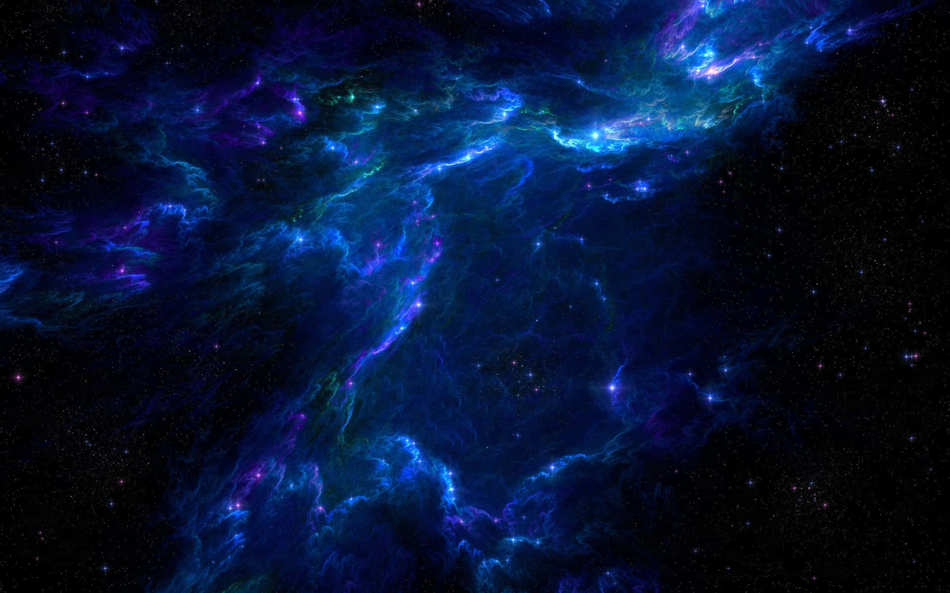 Huge Gas Cloud In Galaxy Blue Aesthetic Background
