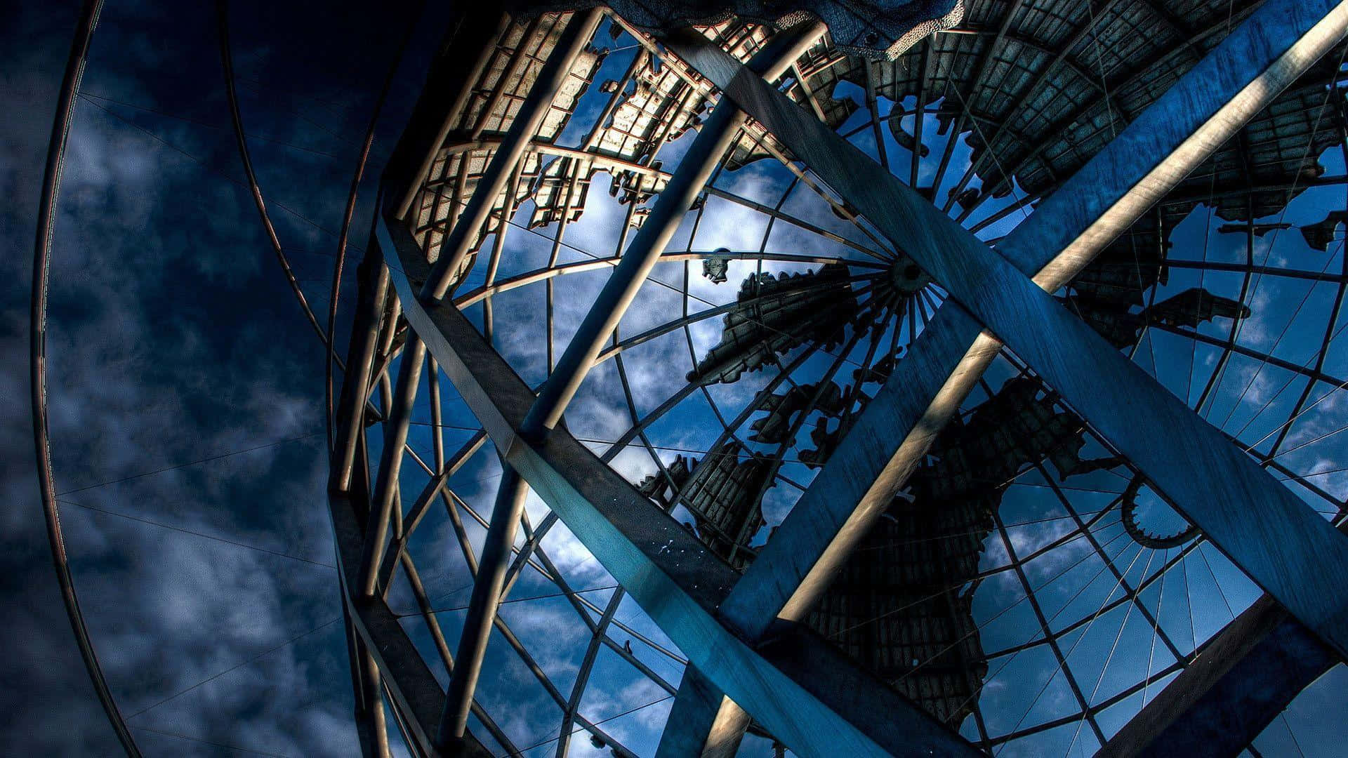 Huge Metal Globe Background
