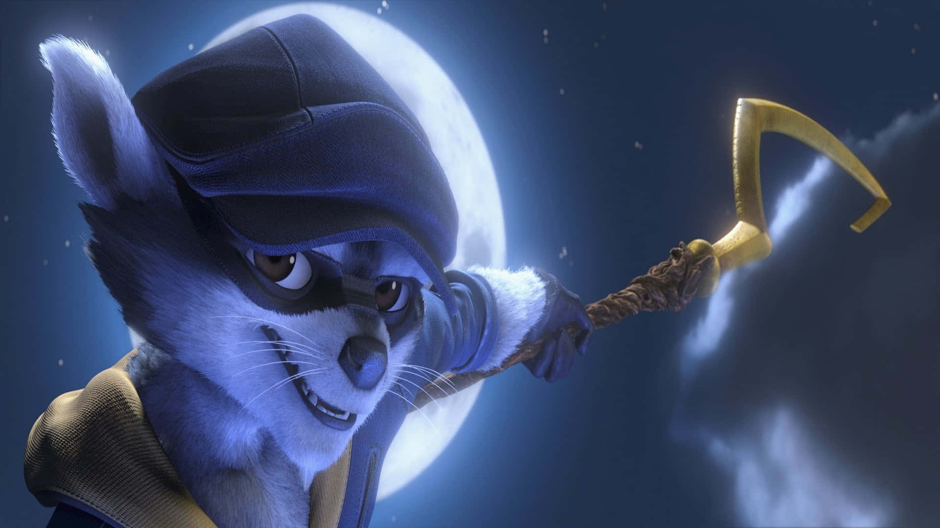 Huge Moon Behind Sly Cooper Background