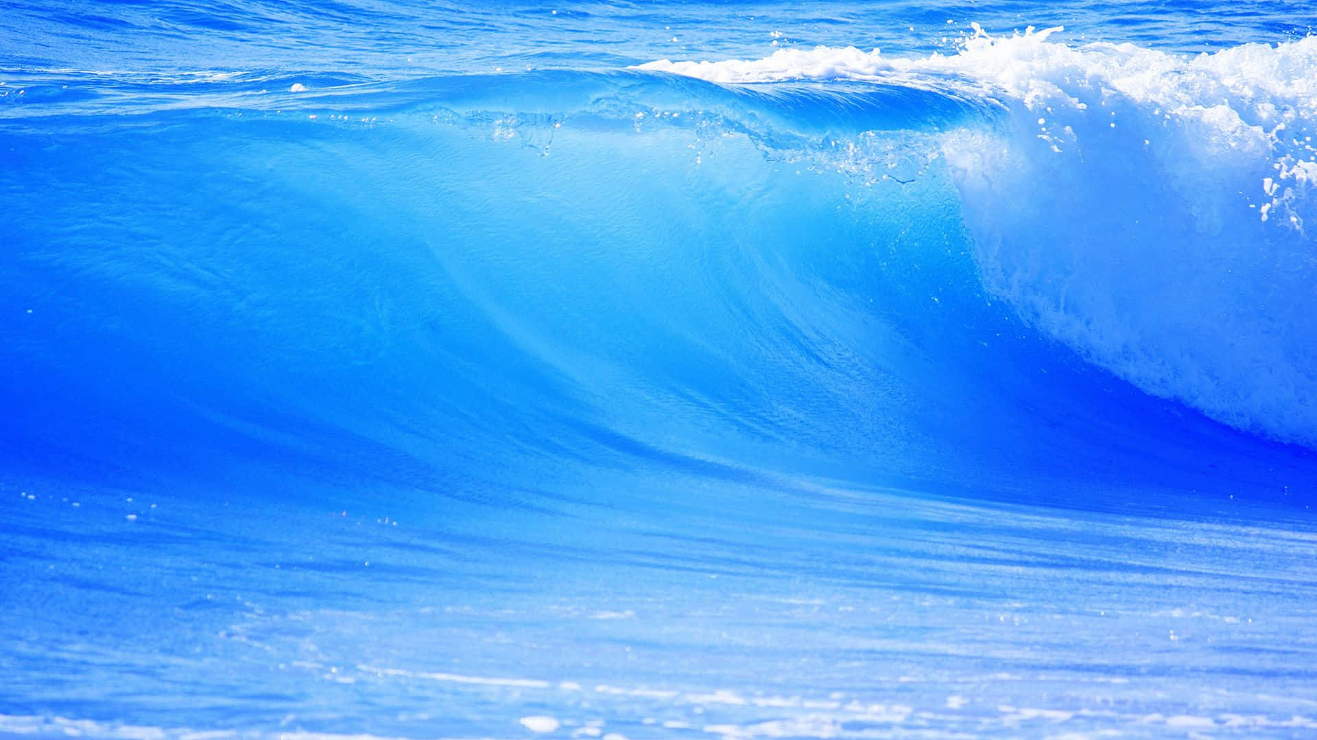 Huge Sea Wave Blue Pc Background