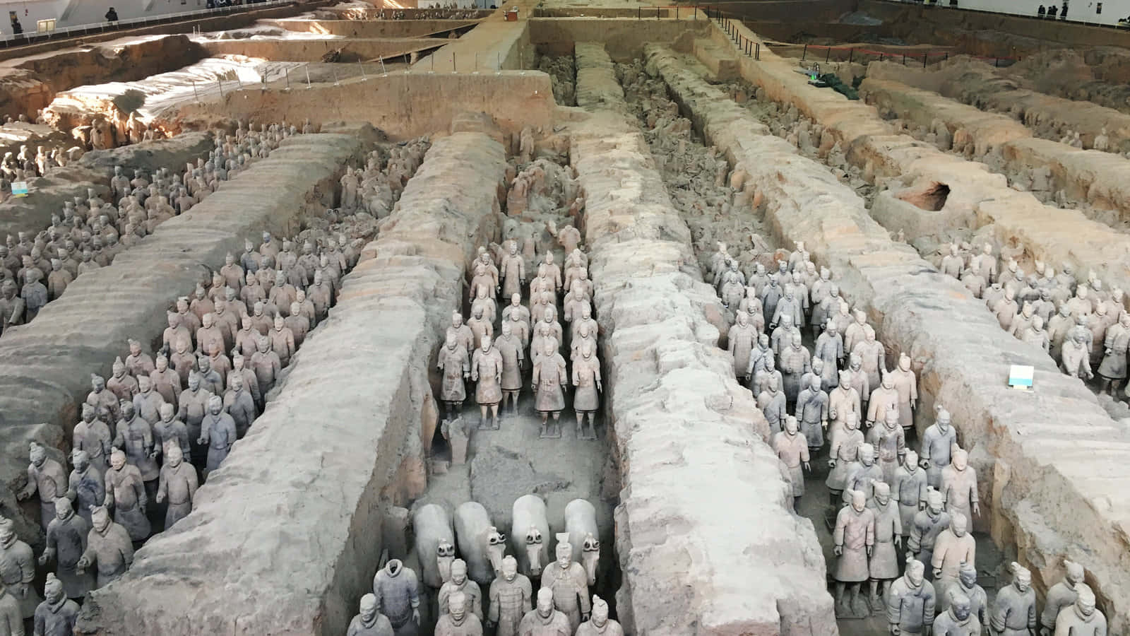 Huge Terracotta Warriors Sculpture China Background