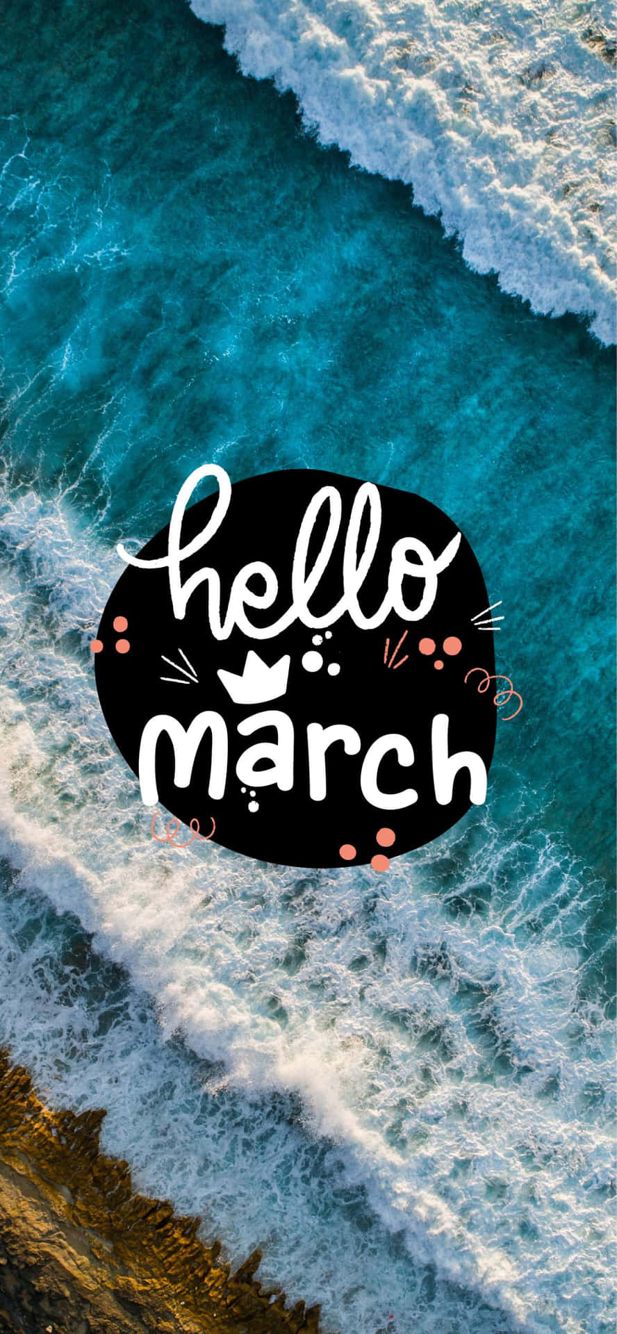 Huge Waves Crashing Hello March