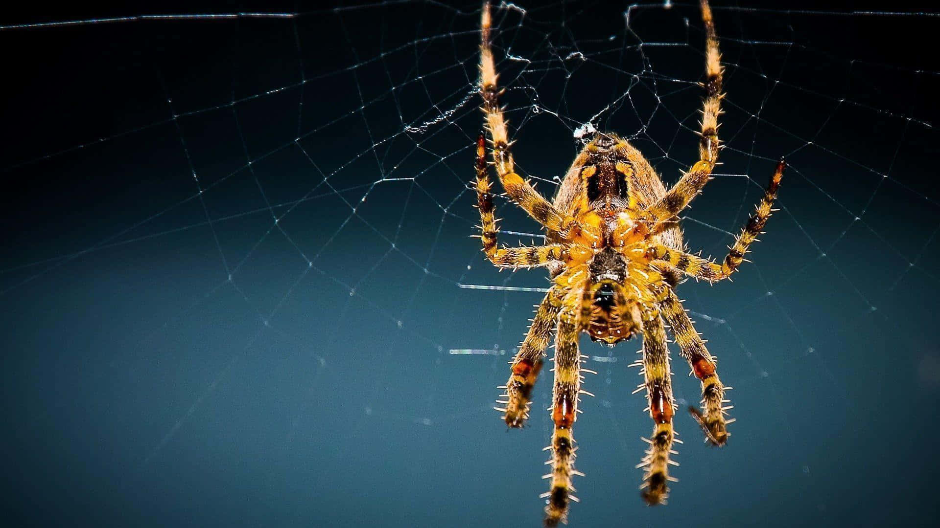 Huge Yellow Spider Background