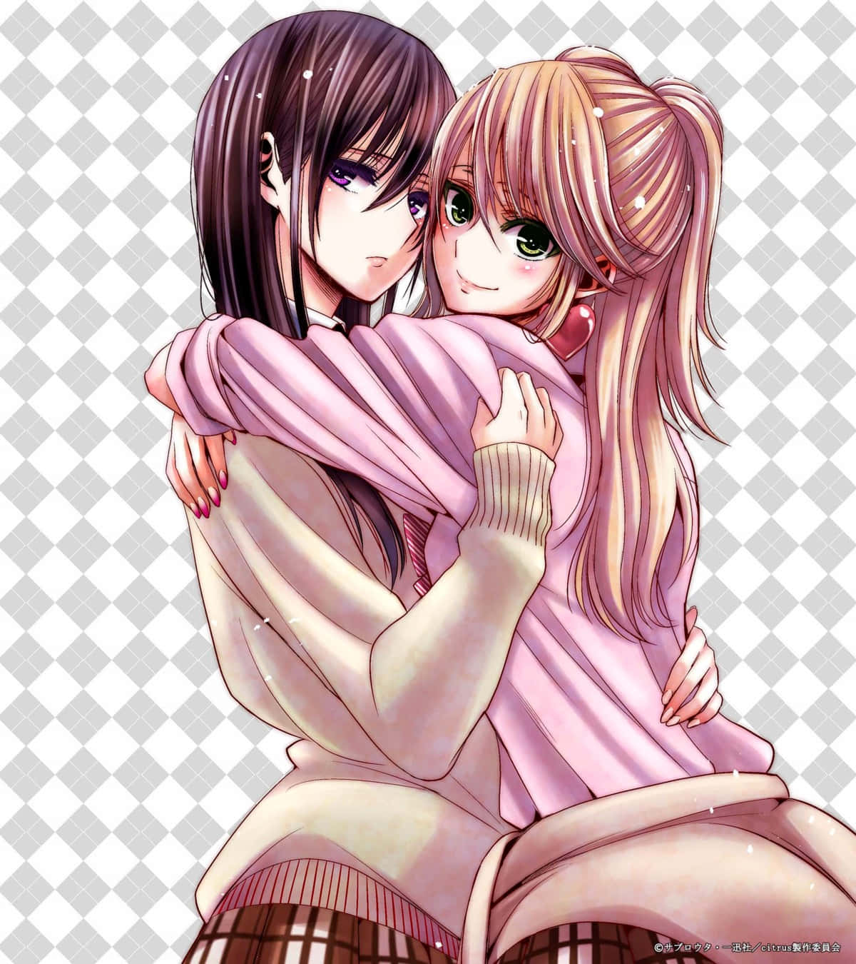Hugging Girls Citrus Anime Background