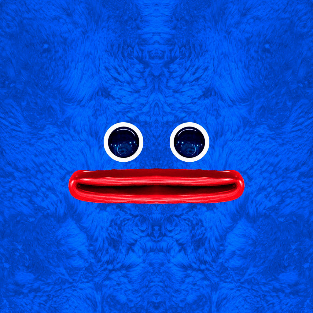 Huggy Wuggy Blue-furred Face Background