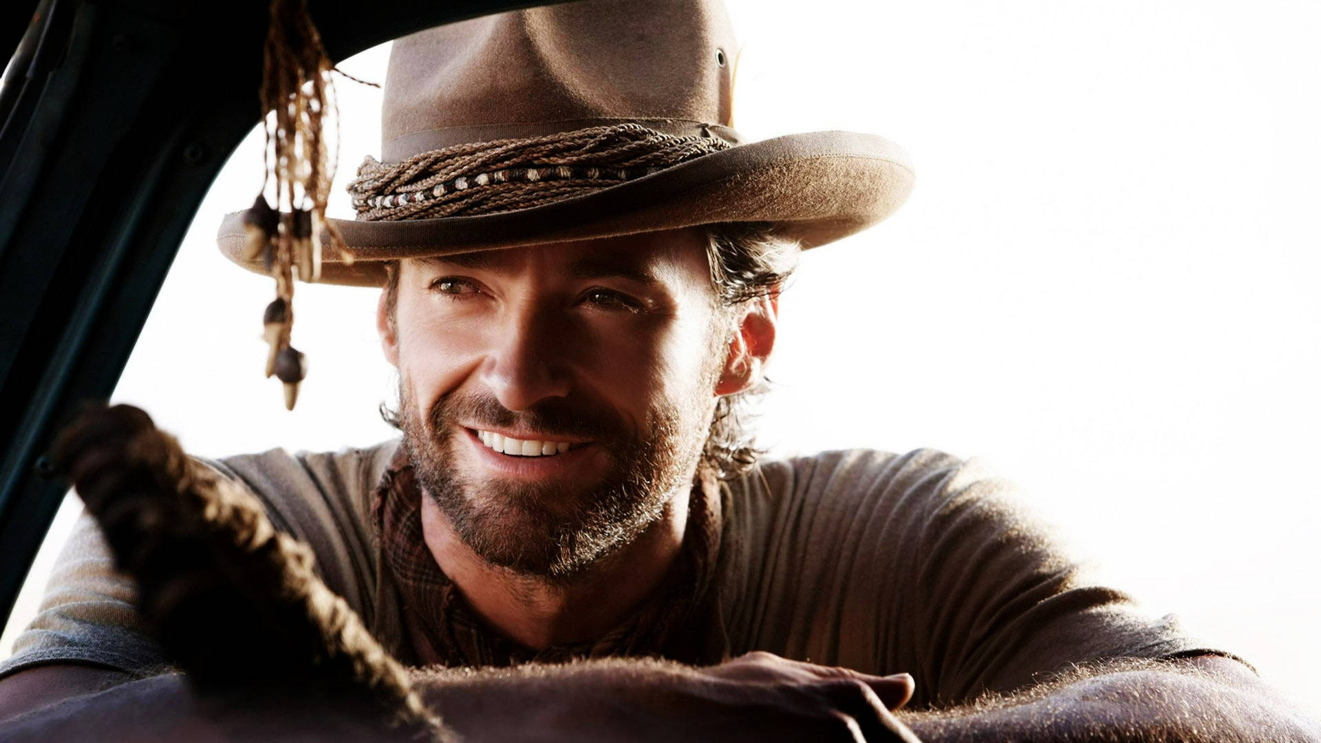 Hugh Jackman In Cowboy Hat Background