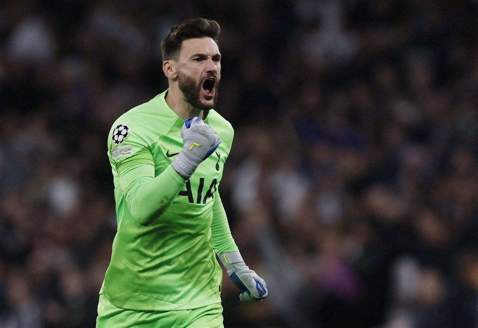 Hugo Lloris Fist Pump Yelling