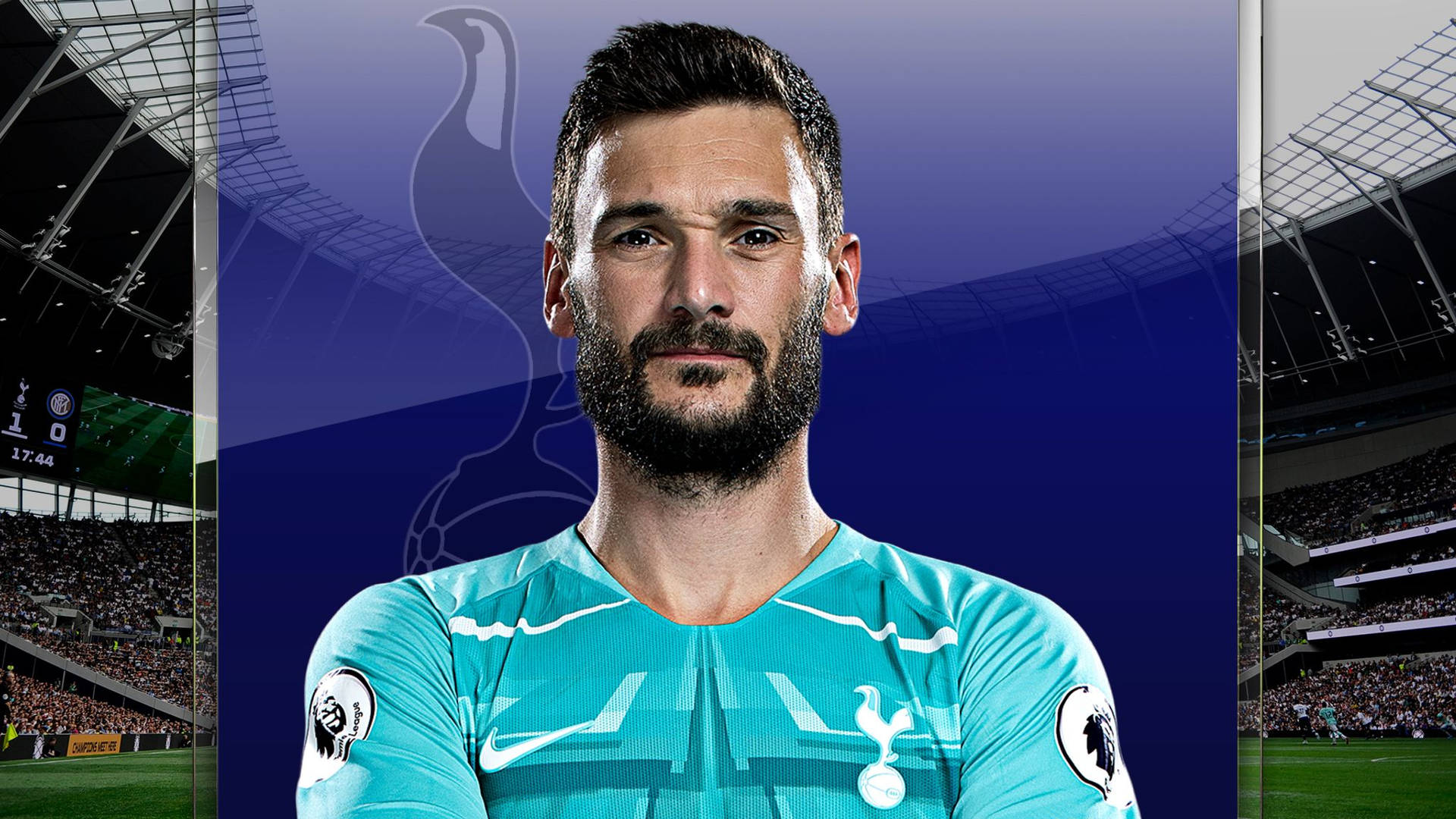 Hugo Lloris In Blue Jersey Background