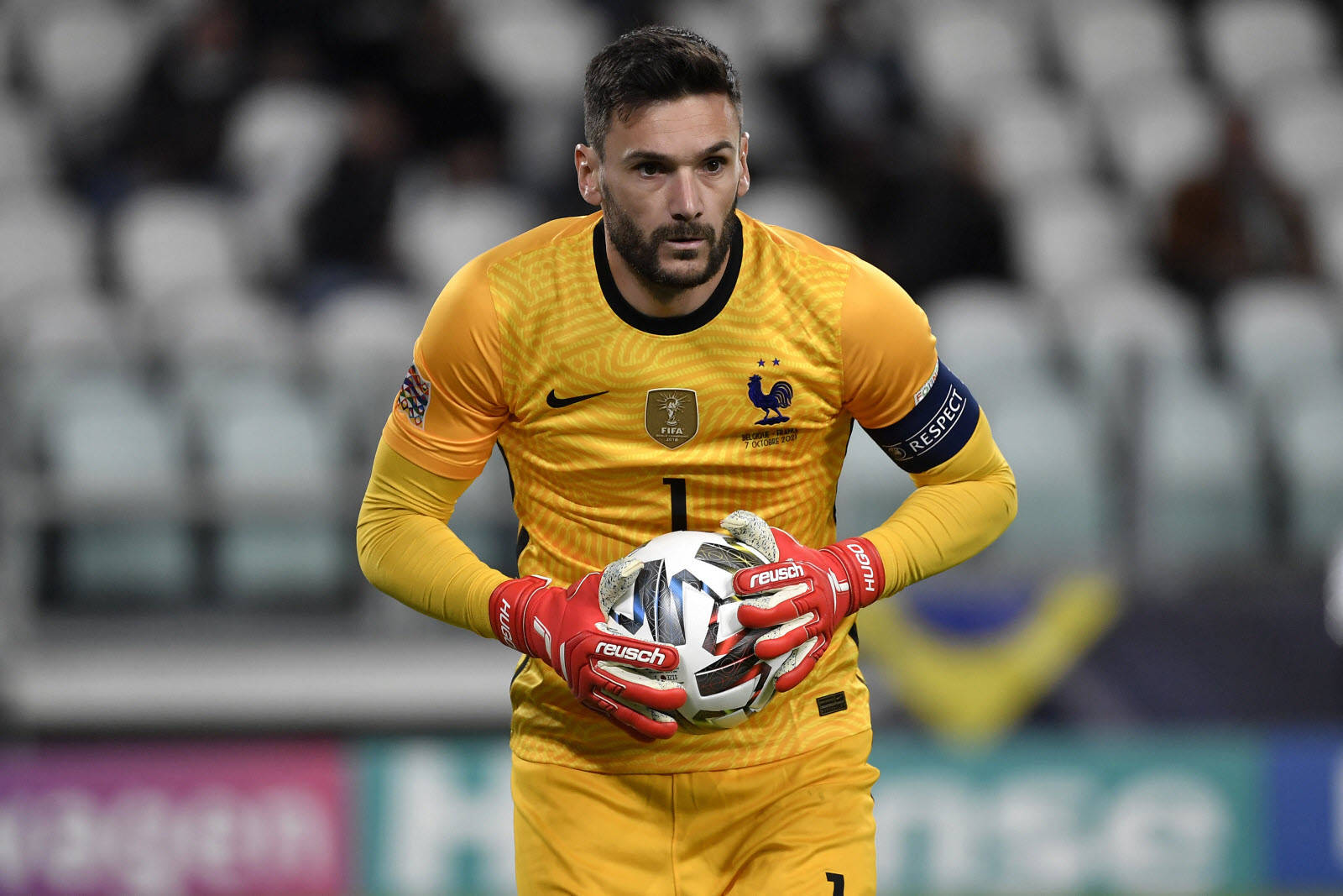 Hugo Lloris Protecting Ball