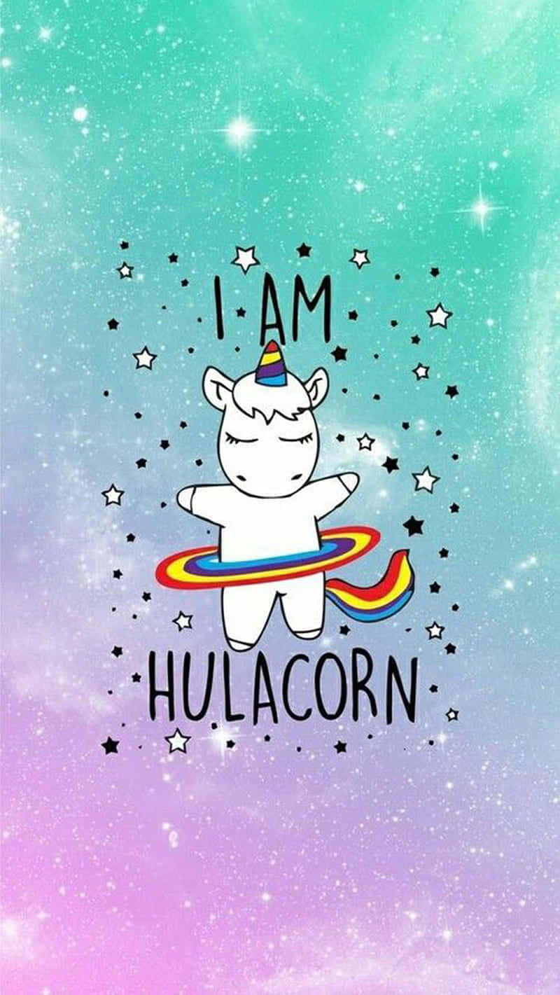 Hula Hooping Unicorn Wallpaper Background