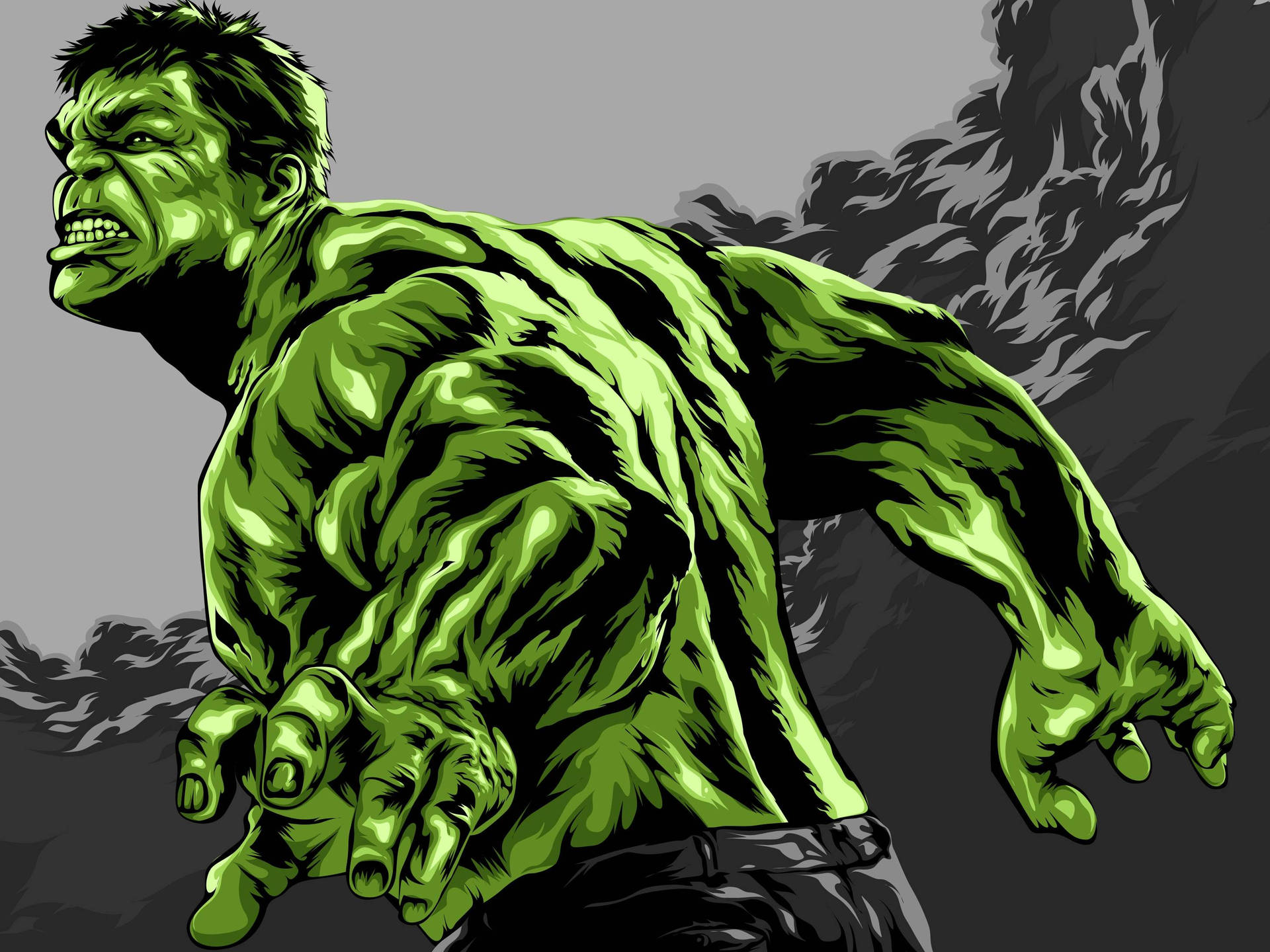 Hulk Art On Black Background Background
