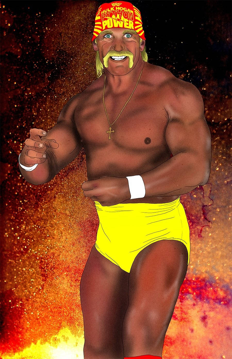 Hulk Hogan Digital Painting Background