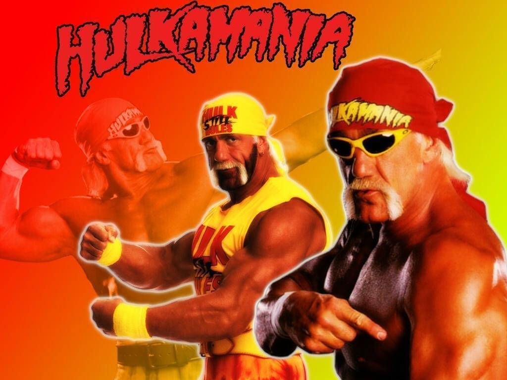 Hulk Hogan In Iconic Wrestling Costume Background