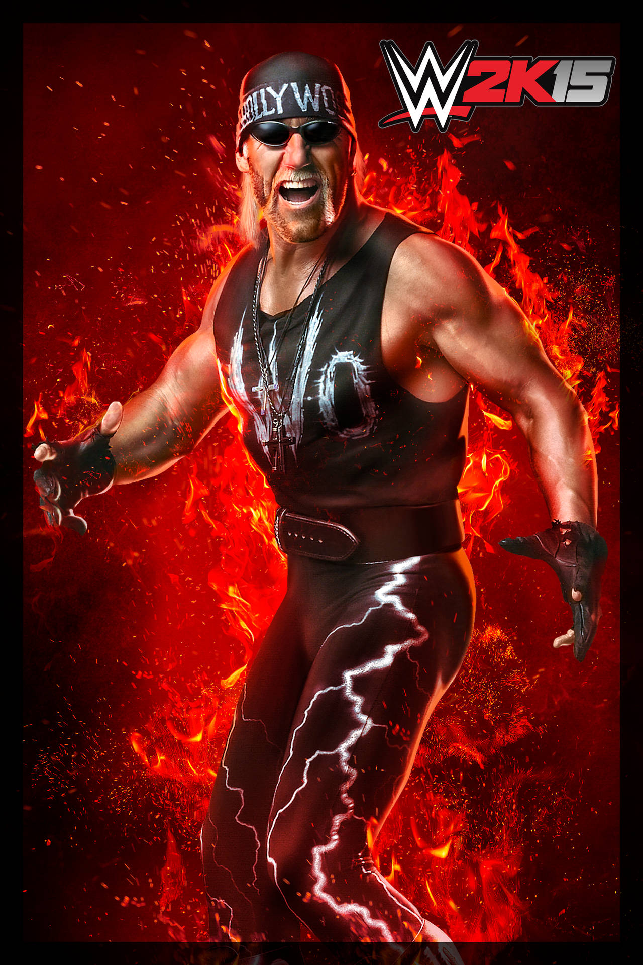 Hulk Hogan W2k15 Fiery Poster Background