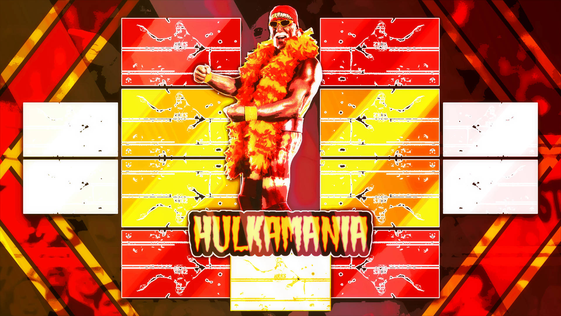 Hulk Hogan Yellow Hulkamania Poster Background