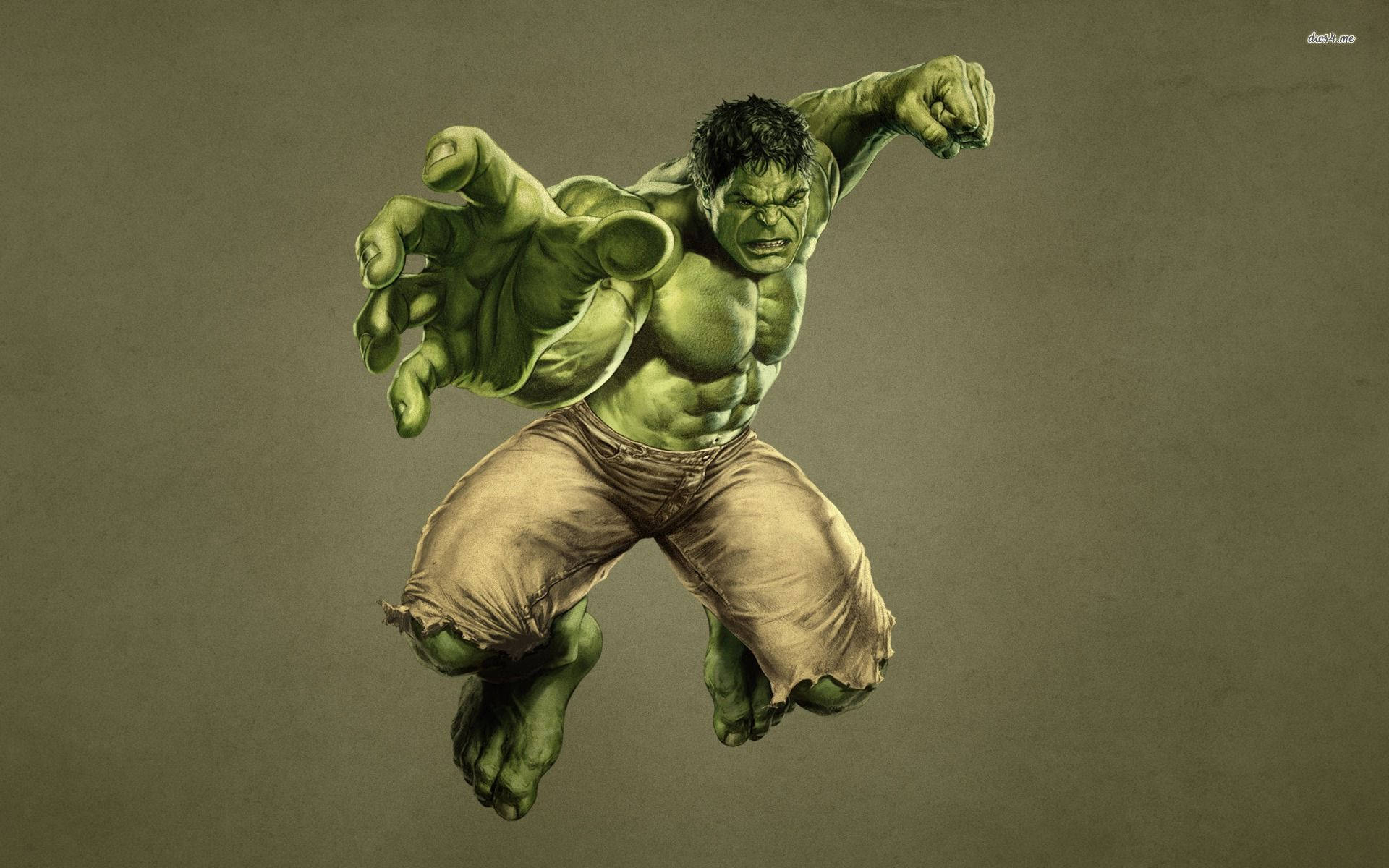 Hulk On Green Background Background