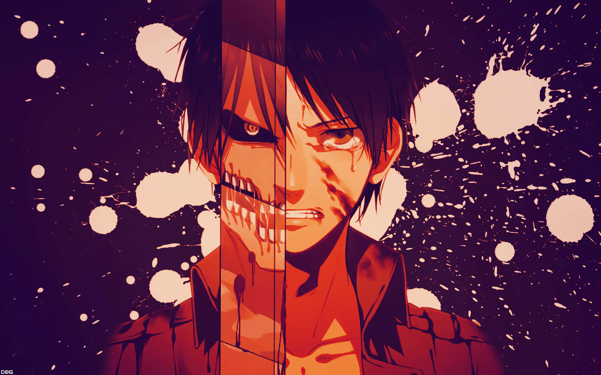 Human And Titan Eren Yeager Face Background