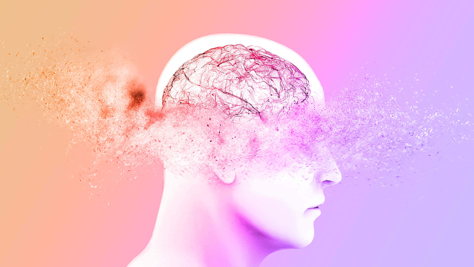 Human Brain With Psychological Problem Background
