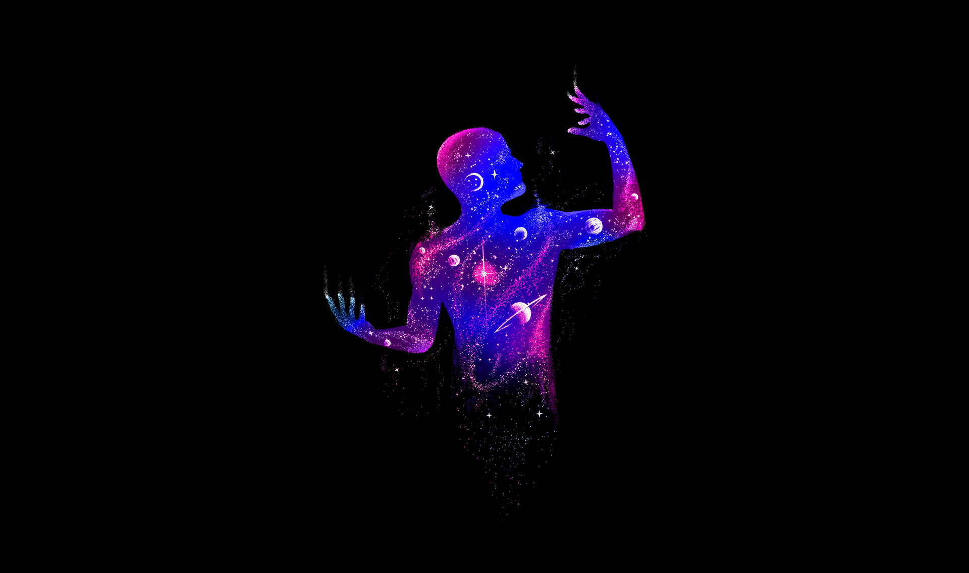 Human Galaxy Black Art Background