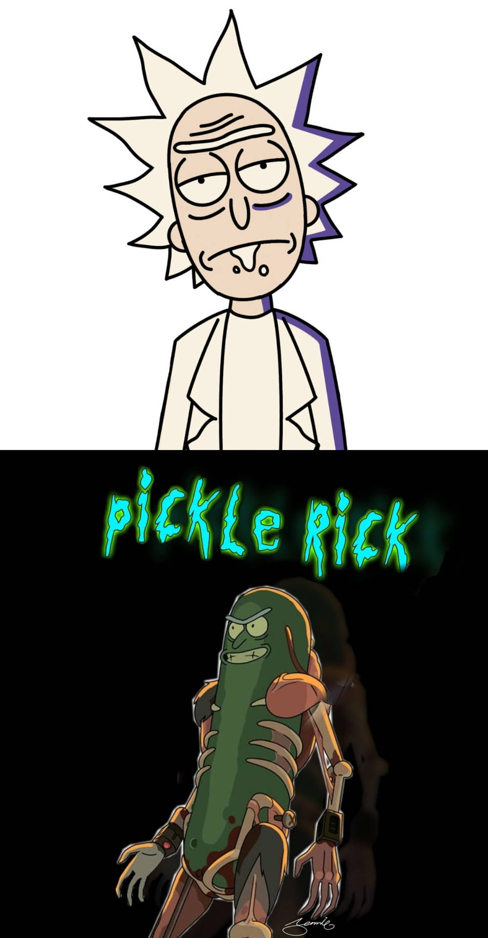 Human Rick And Pickle Rick