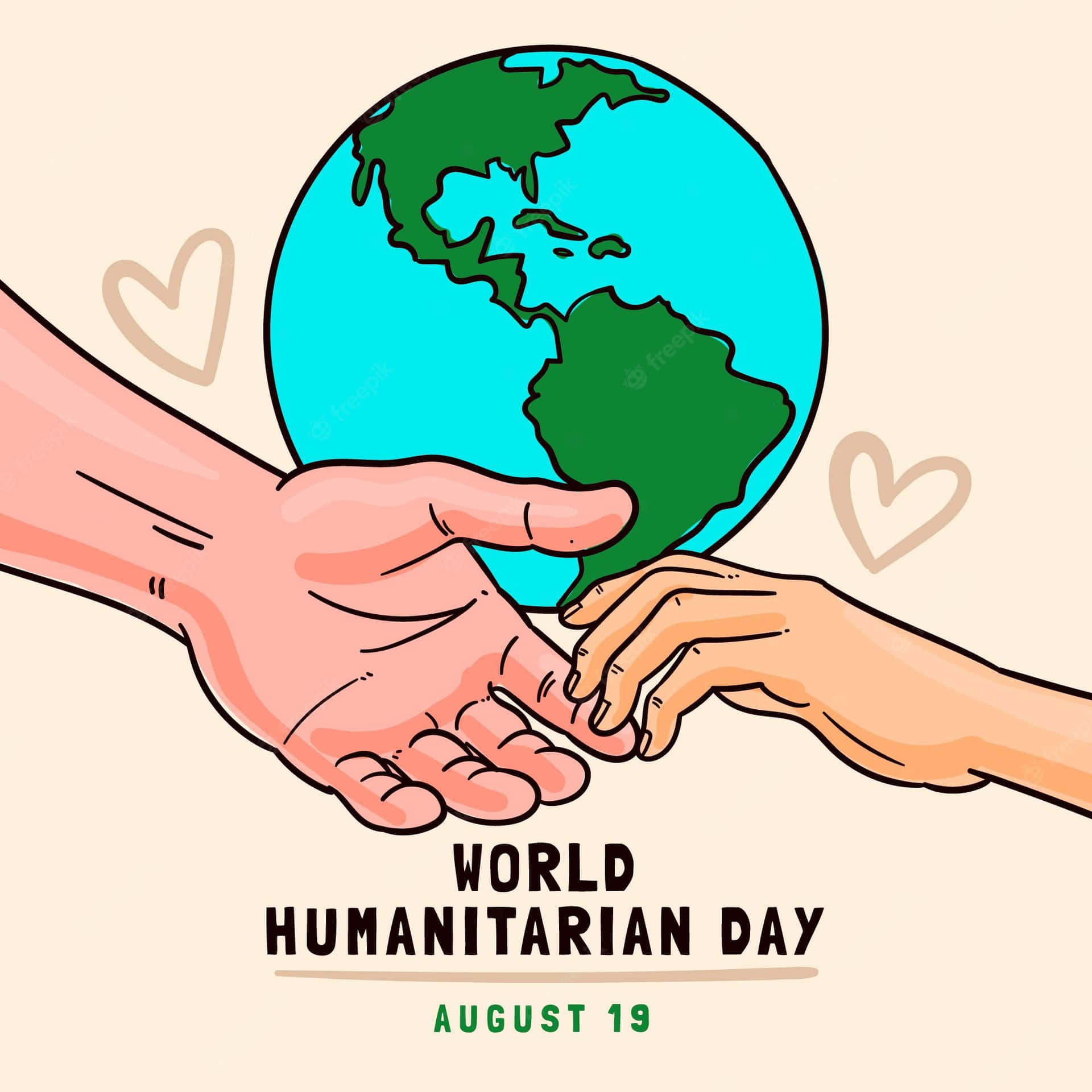 Humanitarian Hand Cartoon Background