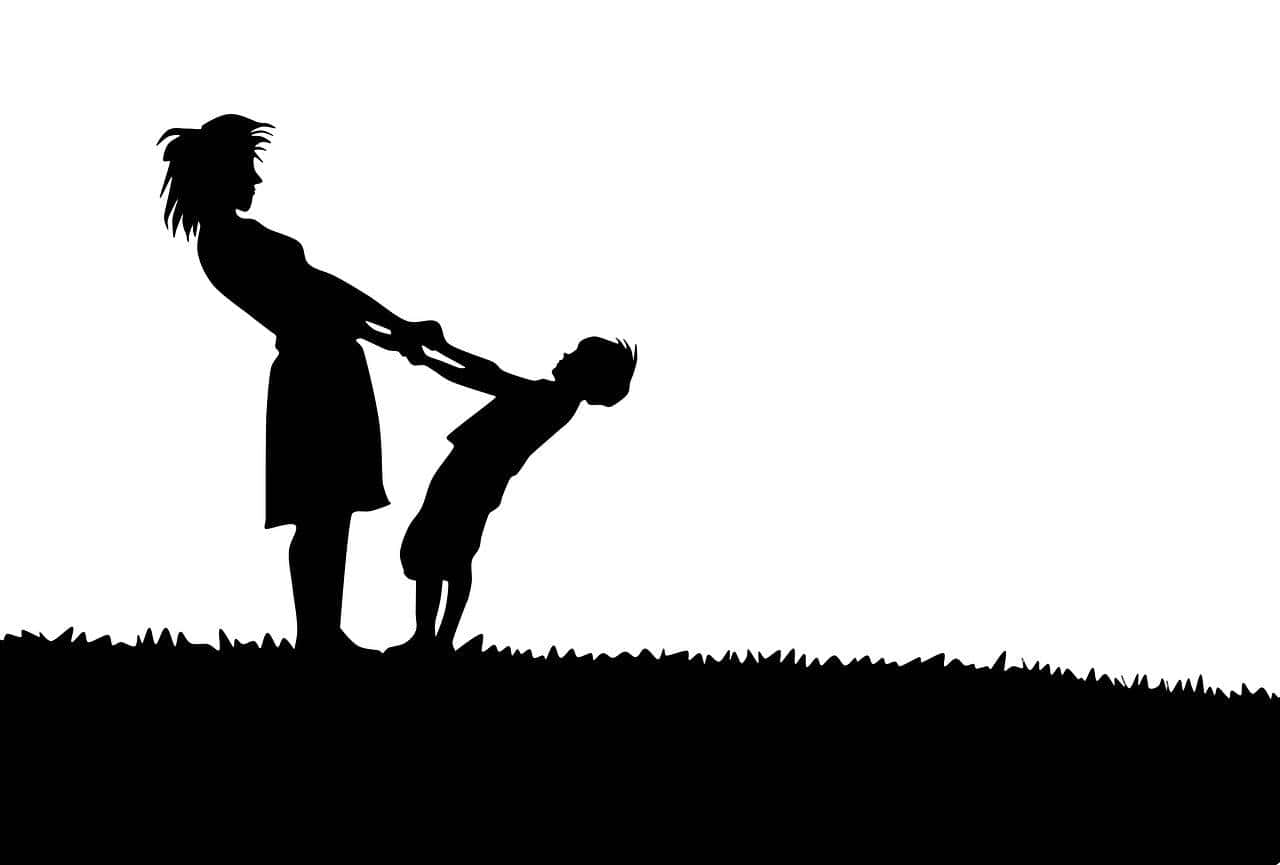 Humanitarian Worker And A Child Background