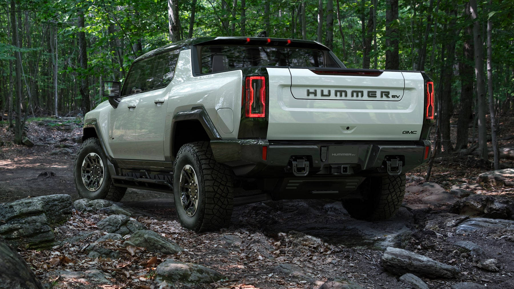 Hummer Pickup Truck In Forest Background