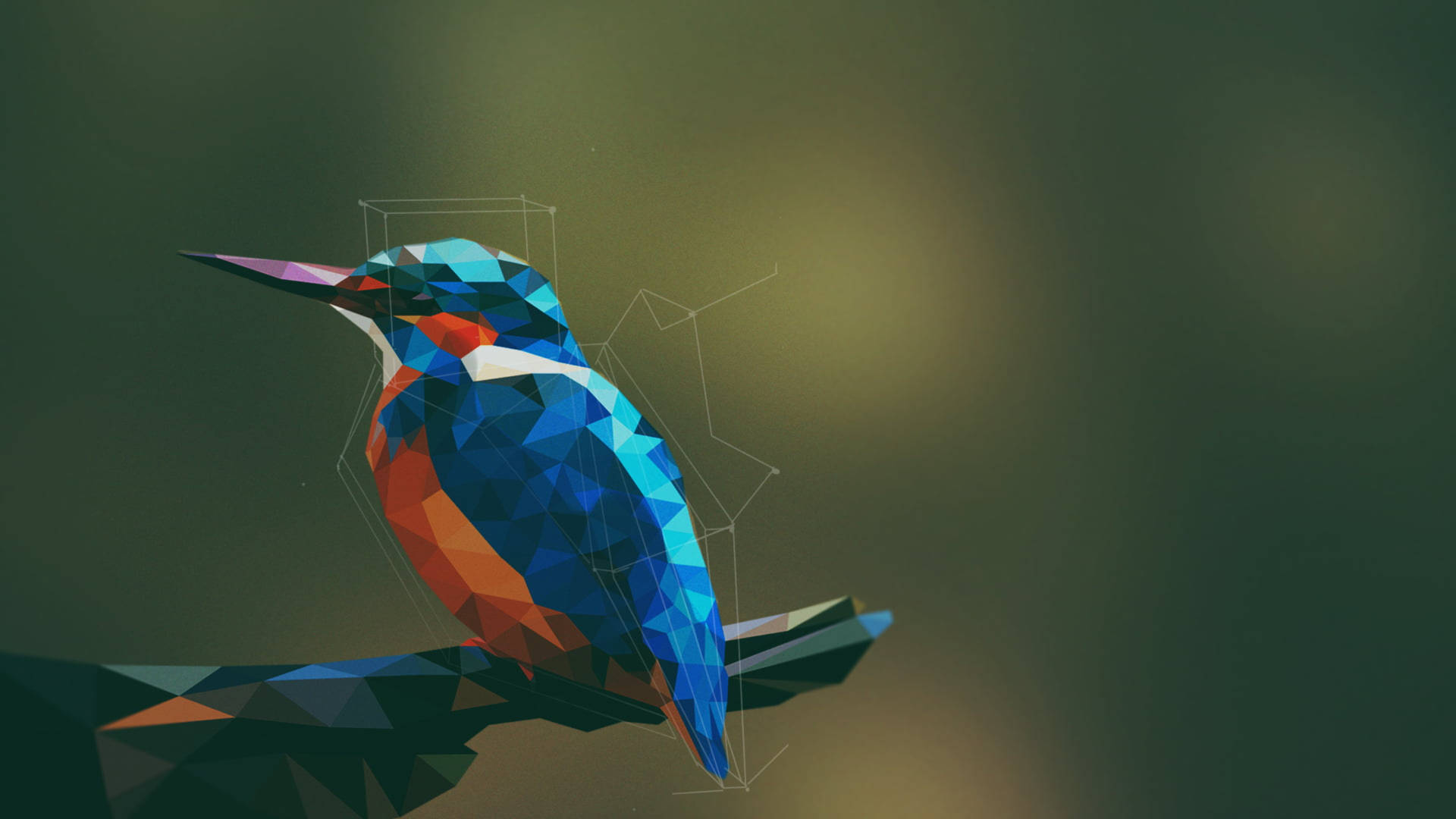 Hummingbird Polygon Art Background
