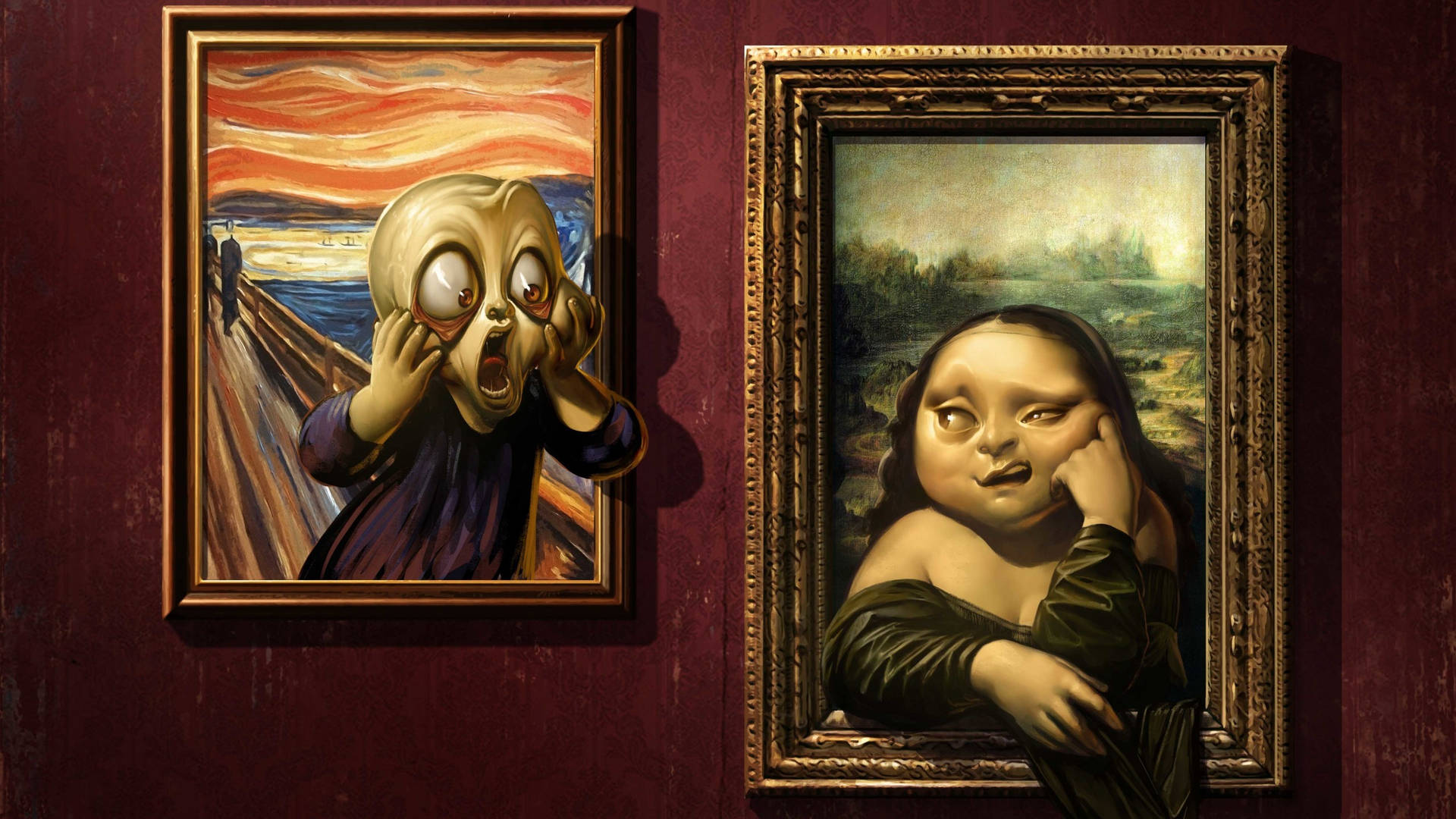 Humor Painting The Scream Background