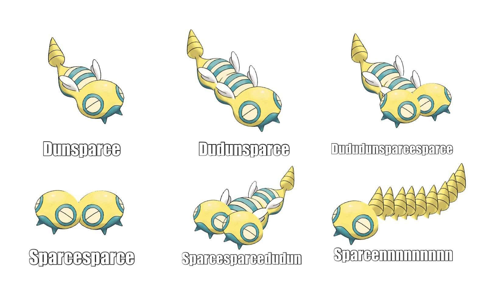 Humorous Dunsparce Variations In Pokemon Illustration Background