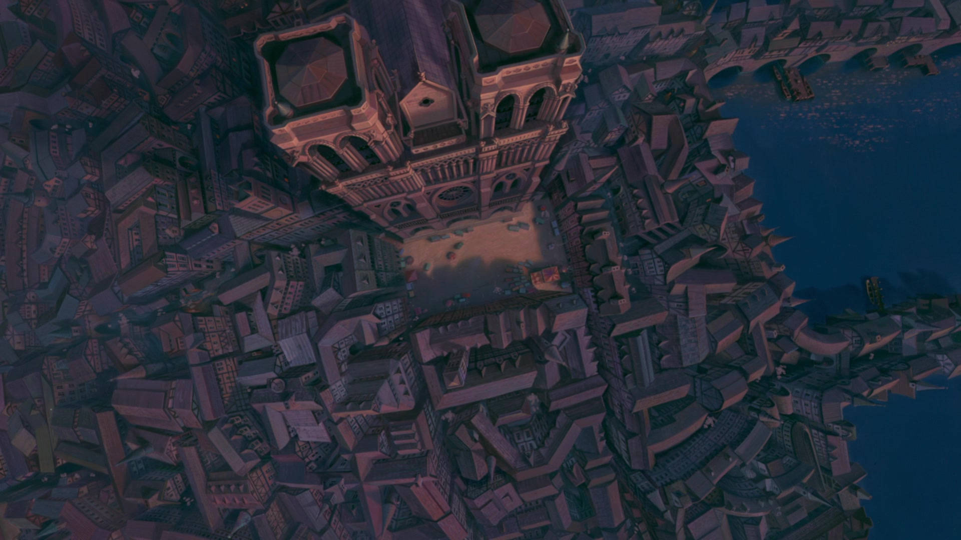 Hunchback Of Notre Dame Bird's Eye View Background