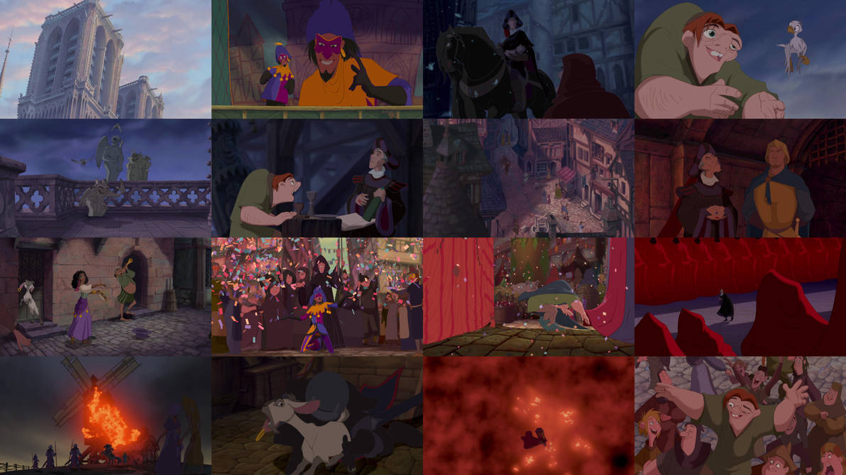 Hunchback Of Notre Dame Character Collage Background