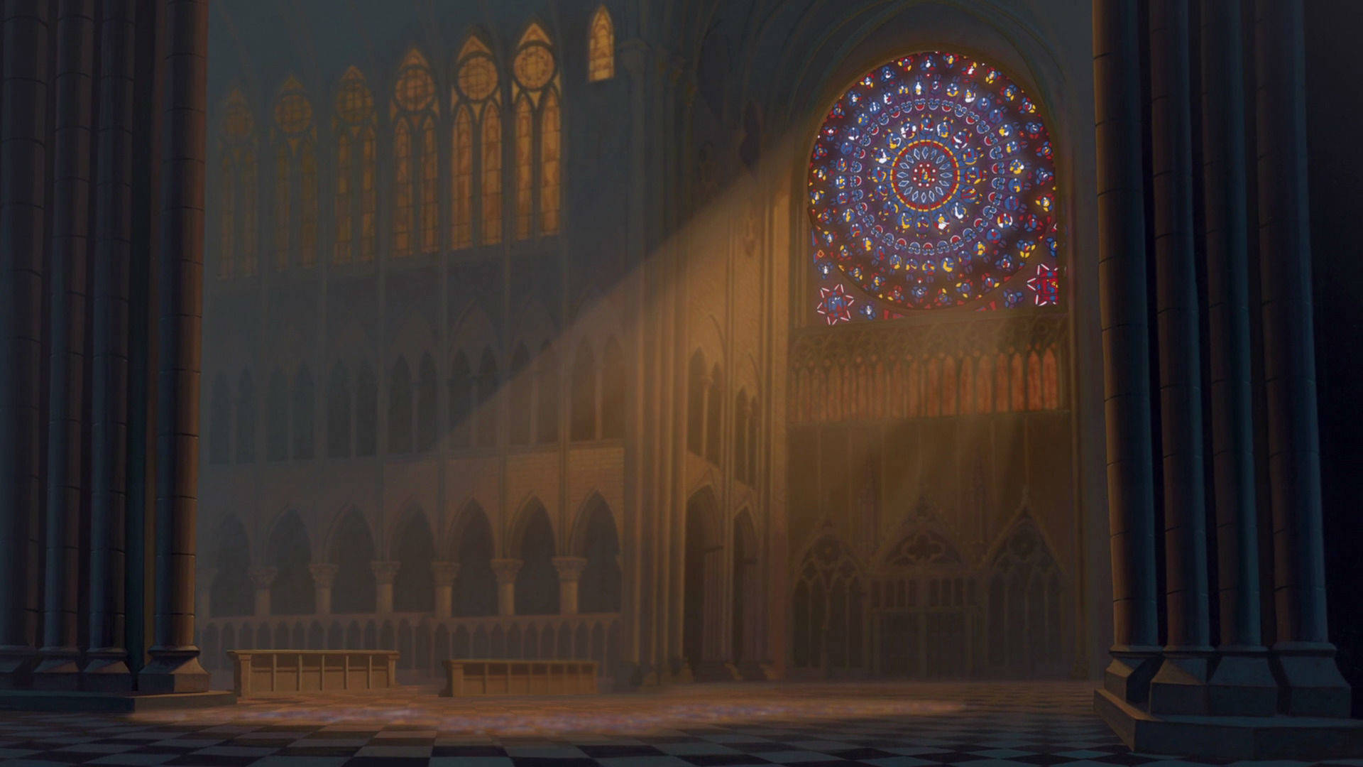 Hunchback Of Notre Dame Church Interior Background