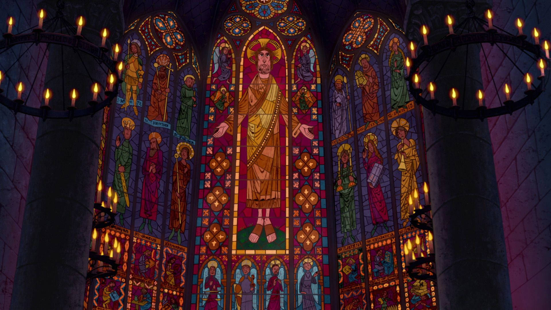 Hunchback Of Notre Dame Stained Glass Window Background