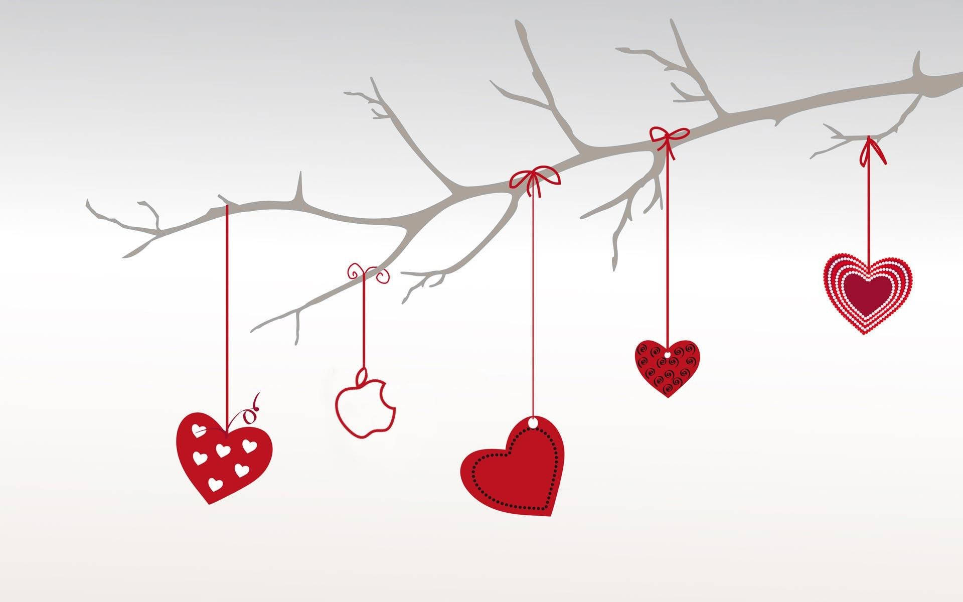 Hung Valentine's Hearts Desktop Background