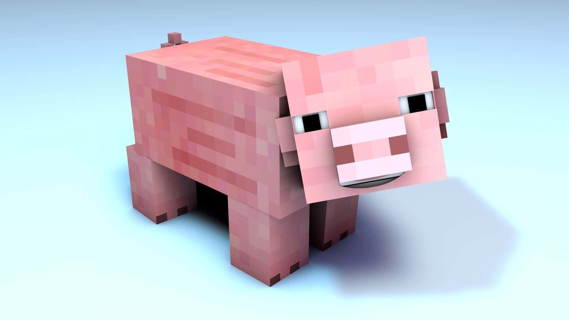 Hungry Pig In Minecraft Adventure Background