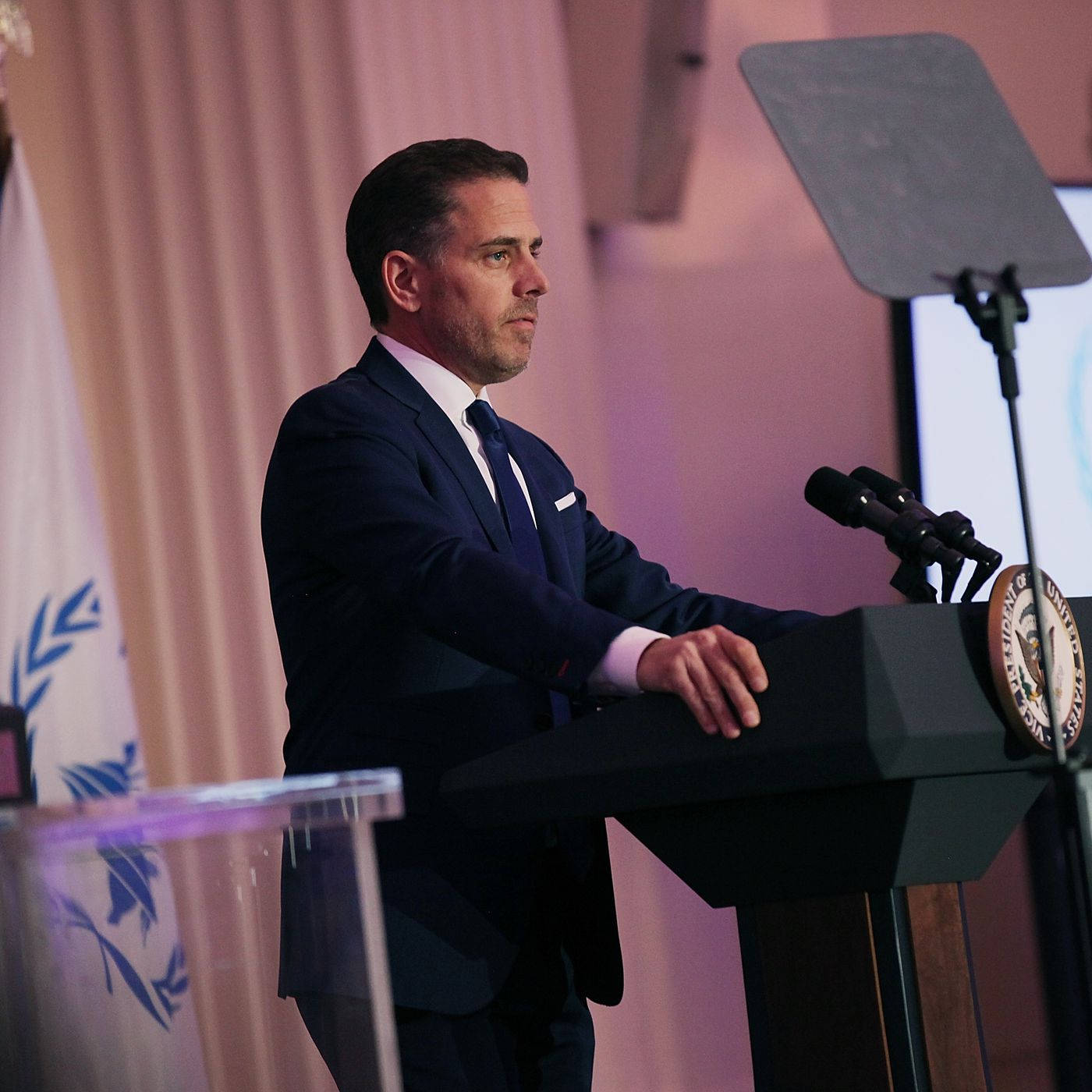 Hunter Biden At The Podium Background