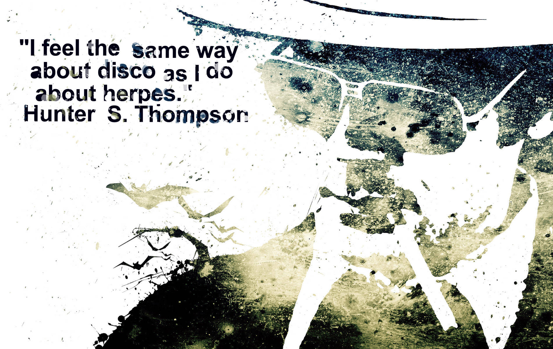 Hunter Thompson Disco Quote Background