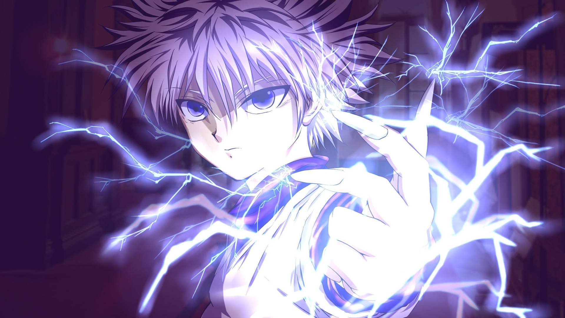 Hunter X Hunter 4k Killua Zoldyck Electricity Powers Background