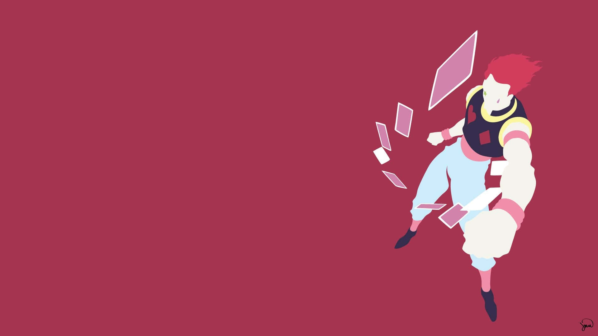 Hunter X Hunter Minimalist Hisoka Red Background