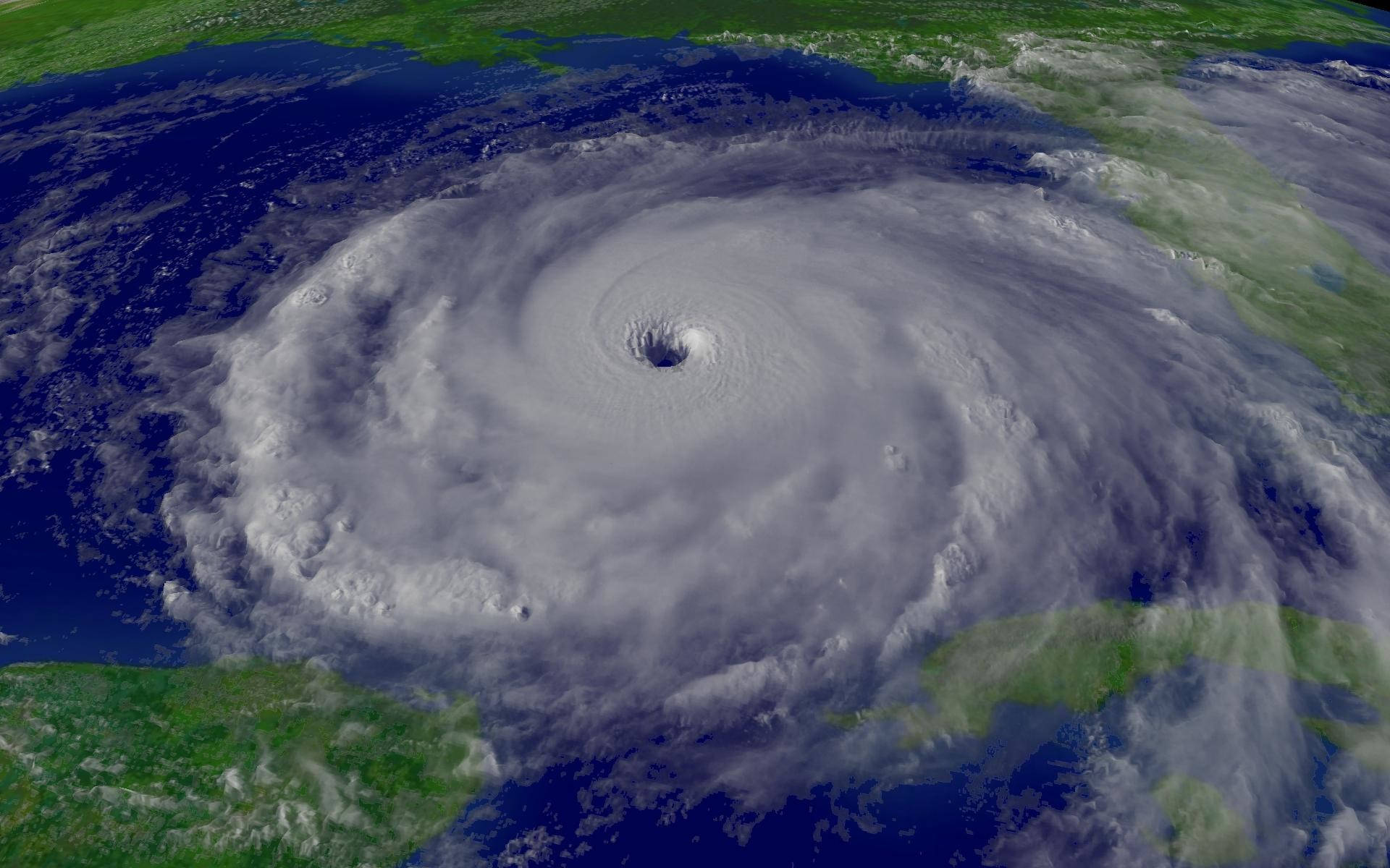 Hurricane In Earth Background