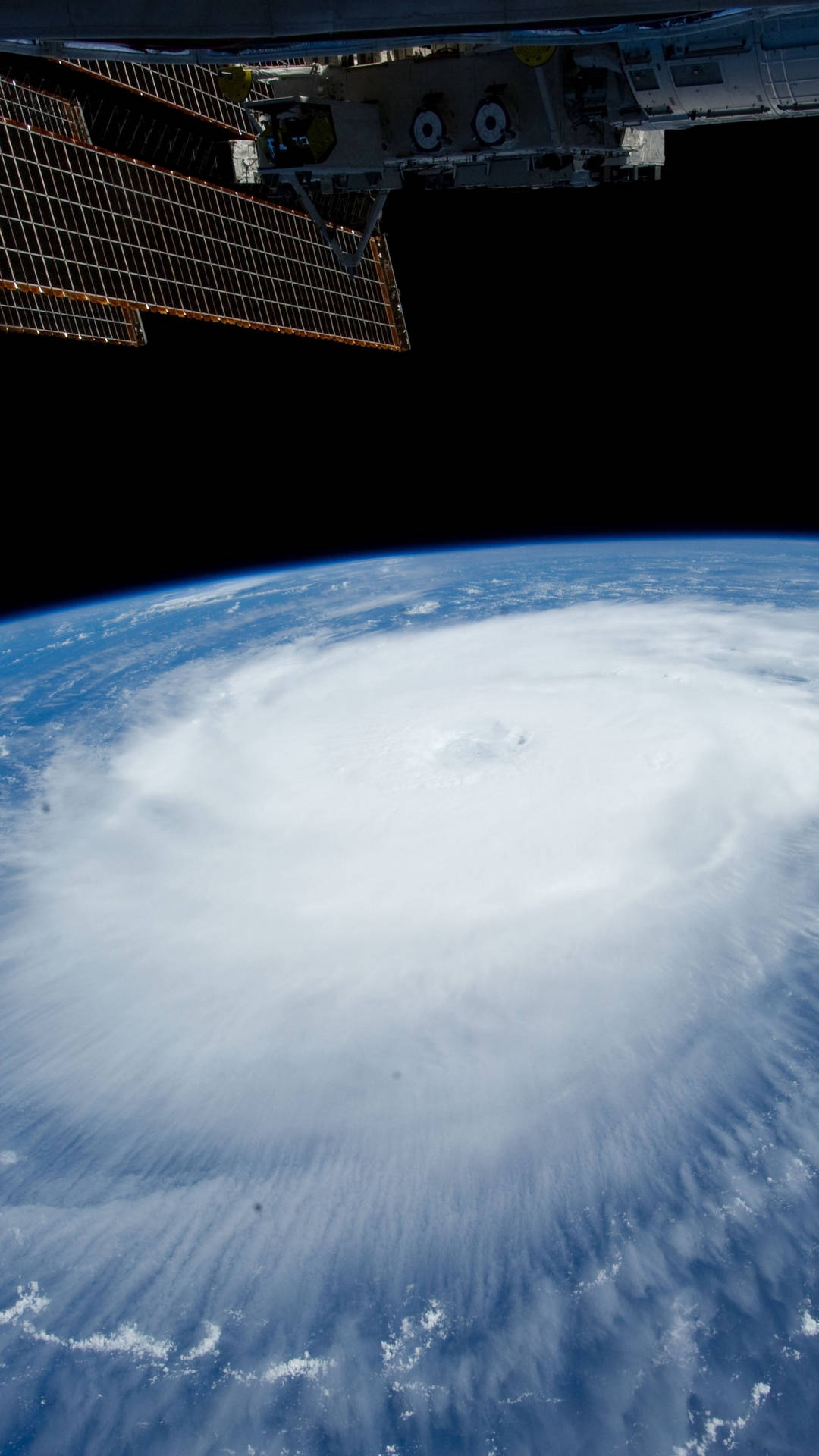 Hurricane With Satellite Monitor Background