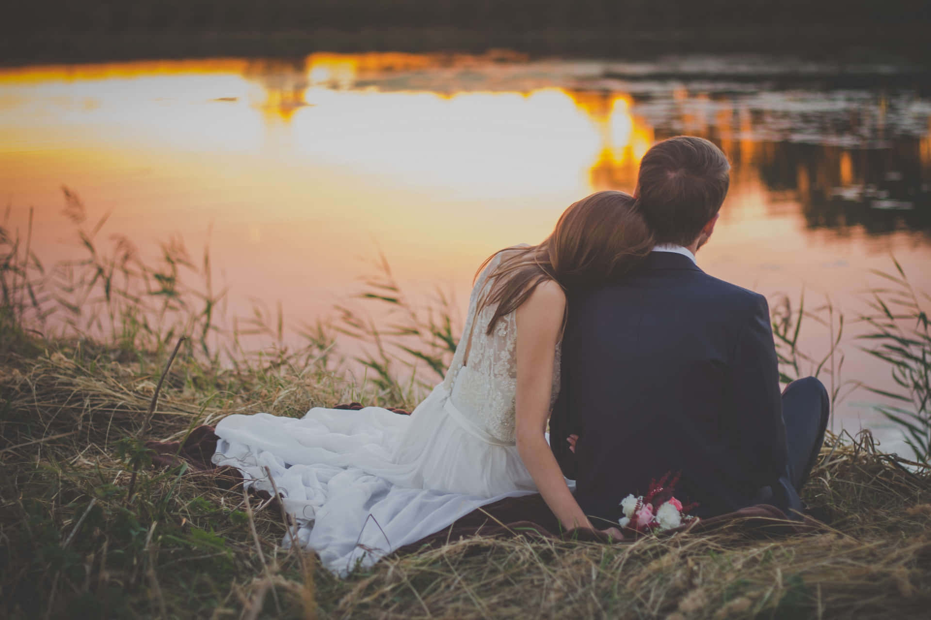 Husband And Wife Married By The Lake