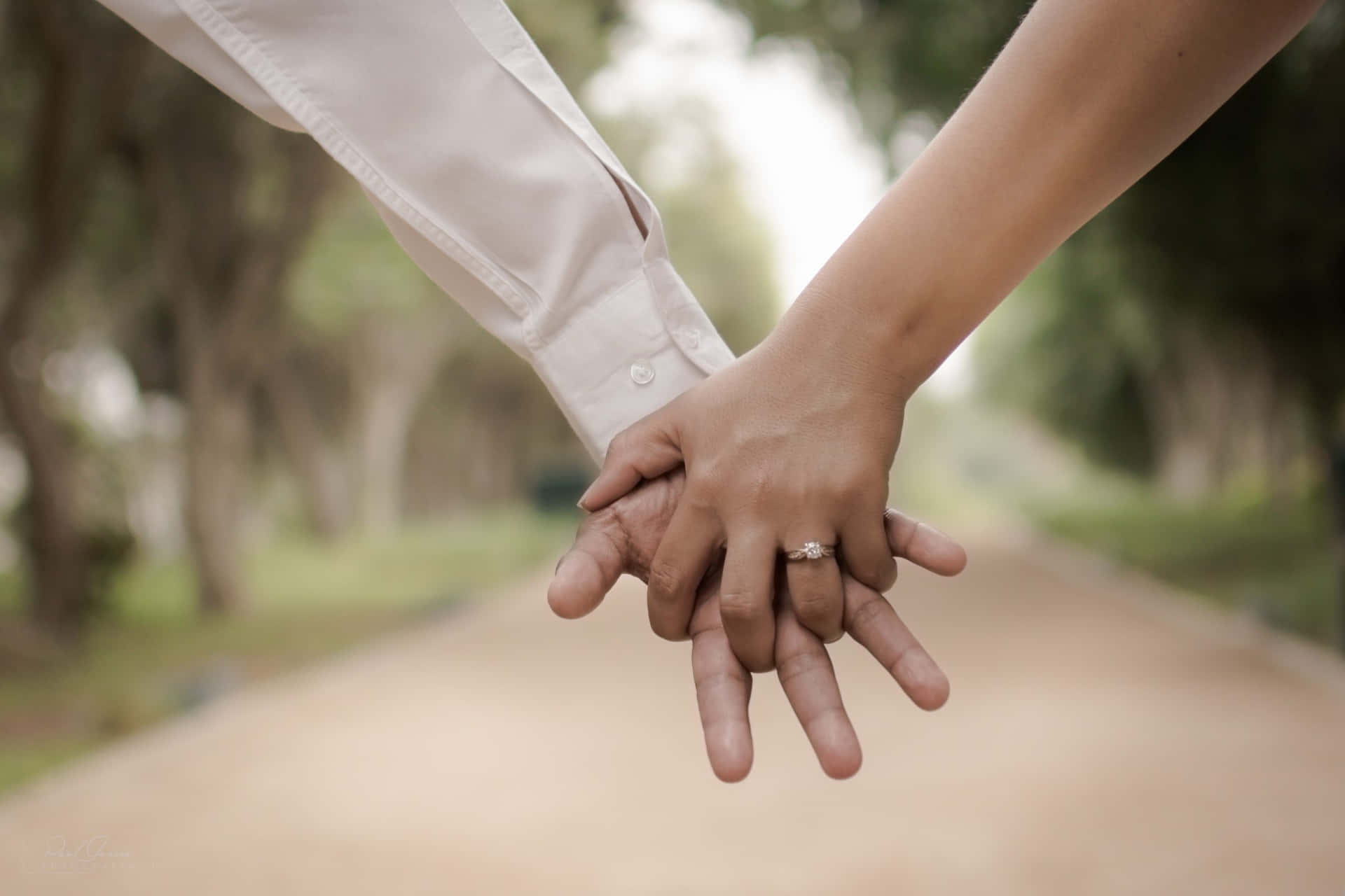 Husband And Wife Married Holding Hands Background