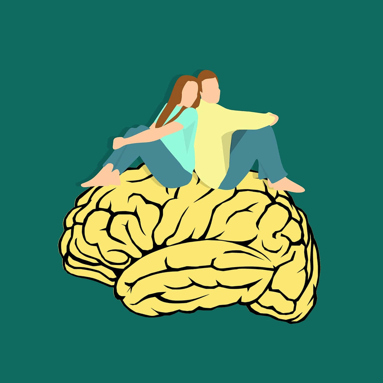 Husband And Wife Minimalist Art On Brain